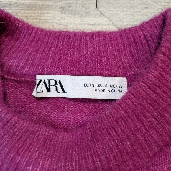 Zara Alpaca & Wool Blend Mock-Neck Pullover Sweater, Soft, Cozy, Warm, Sz S - Picture 6 of 11